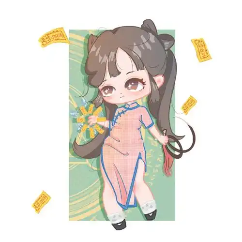 q版练习旗袍站姿附过程图