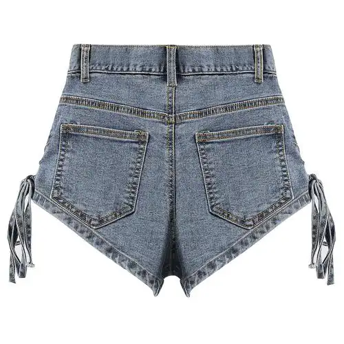 夏季短裤新款洋气高腰牛仔女韩版修身蝴蝶结超短牛仔裤