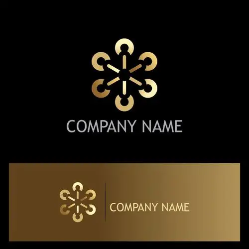 抽象金色几何的矢量标志设计