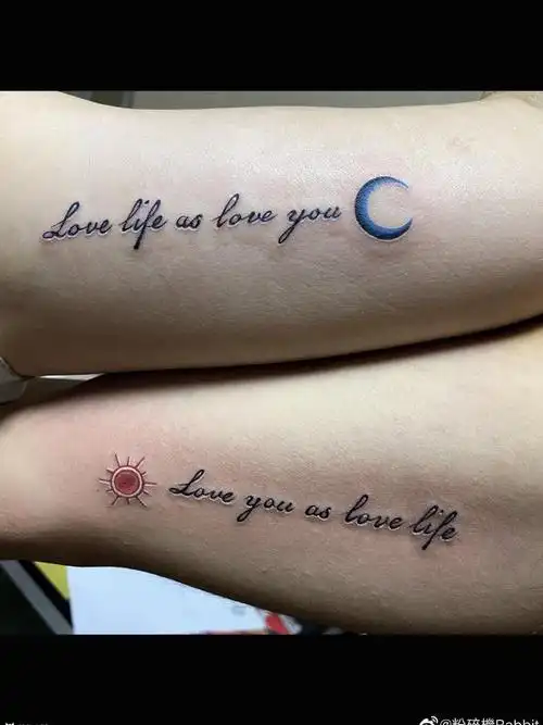 情侣_纹身图案手稿图片_rabbit的纹身作品集