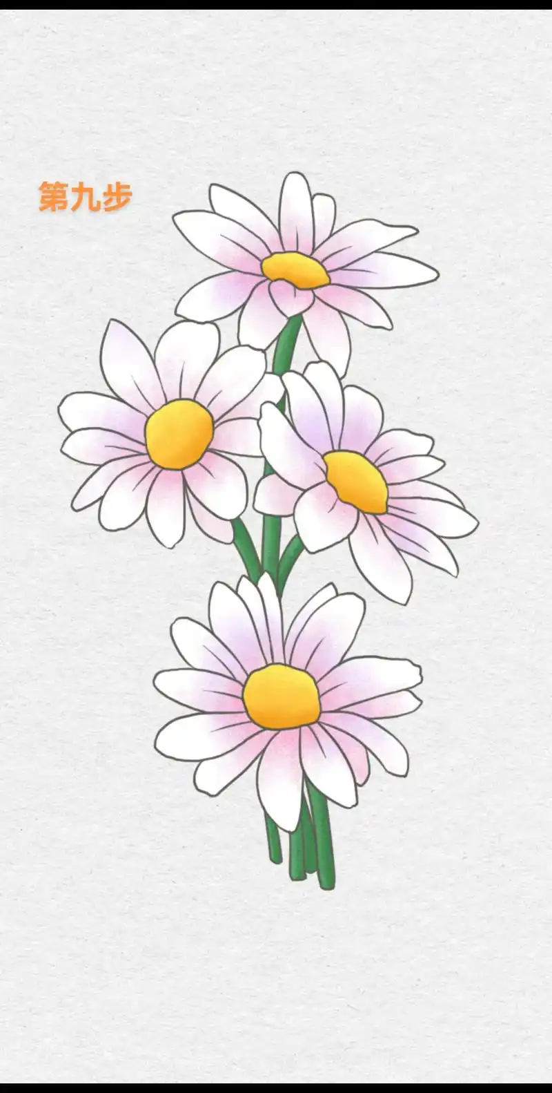 画画过程图.怎么画一束小雏菊花束#画画 - 抖音
