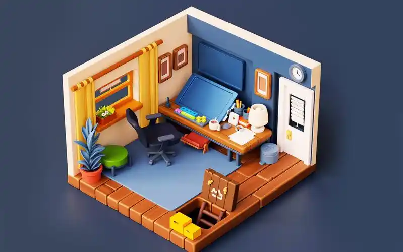 【maya建模】室内小场景模型制作,针对初学者入门的建模教程-小房子