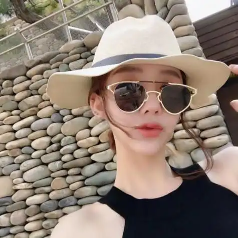 礼帽墨镜女汉子戴帽子女生头像图片