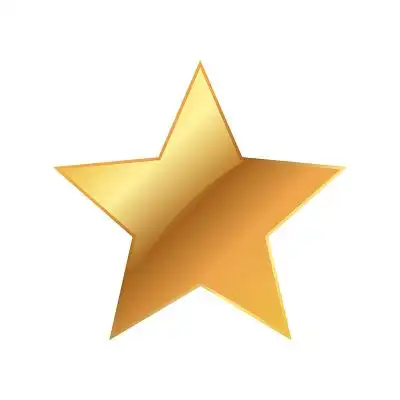 金色纹理星星五角星元素小星星png素材