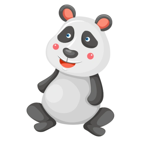 手绘卡通熊猫免抠素材