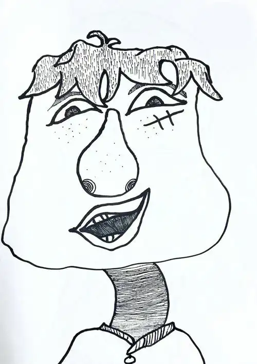 夸张的脸  #学生作品 #绘画日常  #五年级下册