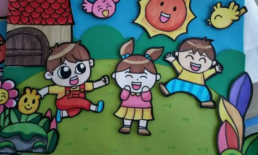 儿童简笔画幼儿园孩子玩耍简笔画儿童彩色简笔画儿童画素材图集教你