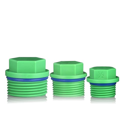 绿色4分6分1寸外丝堵头水桶塑料堵头水龙头水管封口塞水管堵塞头