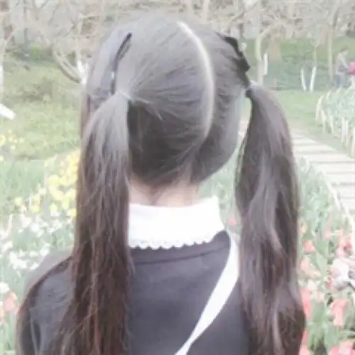 双马尾背影萌