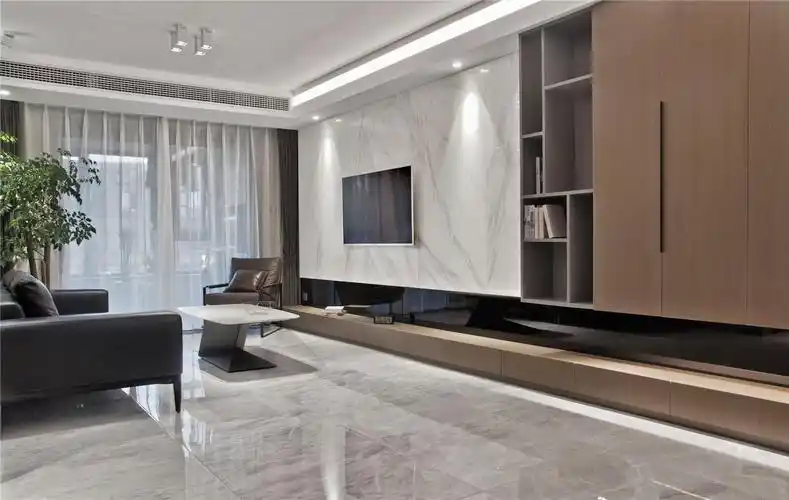 95㎡现代简约电视背景墙装修效果图