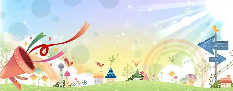 卡通元素可爱横幅背景童画矢量57