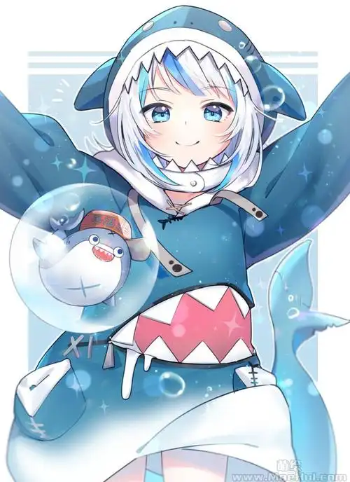 会员vtuber噶呜古拉鲨鱼娘高清图片cg包708p