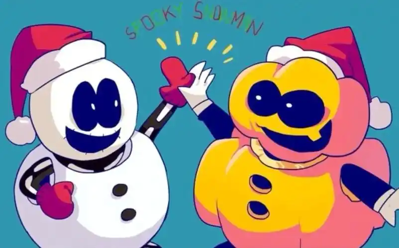 【fnf/恐怖月 同人图合集】skid&pump_哔哩哔哩_bilibili