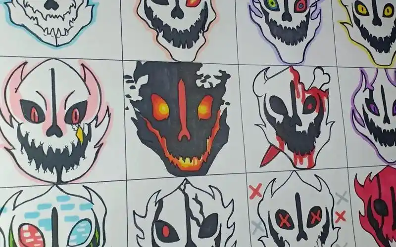 根据12种不同au绘制sans的龙骨炮undertale