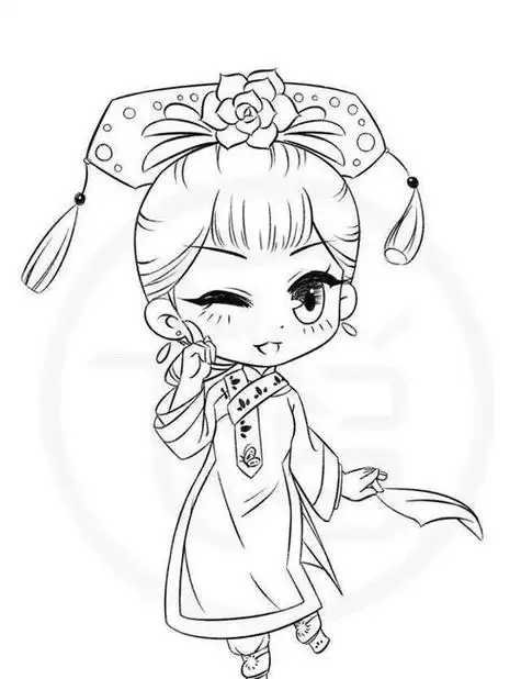 汉服简笔画手绘长裙汉服简笔画手绘长裙抹胸