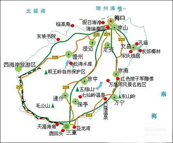 06海南旅游景点地图.07海南旅游路线图.08海南高尔夫球场地图.