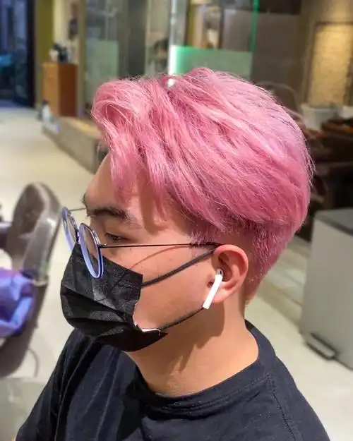 男士发型参考  #粉色头发  #bk  #微潮色  #发色分享  #男生发色