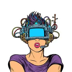 戴着vr眼镜图片