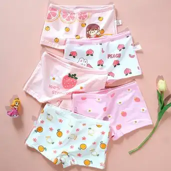 儿童内裤女裤女童小学生婴儿四平角裤棉印花透气打底新款童装秋冬
