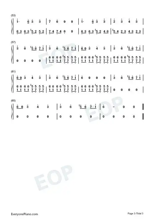 天堂岛之歌hideandseek双手简谱预览3