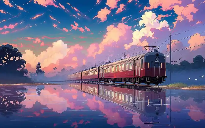 "风景治愈向壁纸,但是宫崎骏的画风"