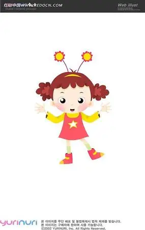 卷发大眼睛小女孩卡通漫画相关素材