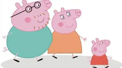 小猪佩奇与猪爸爸和猪妈妈儿童卡通简笔画