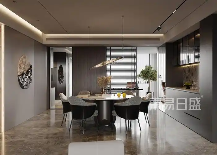 >首页>装修案例>中海九号公馆225平意式轻奢风格装修效果图更多餐厅