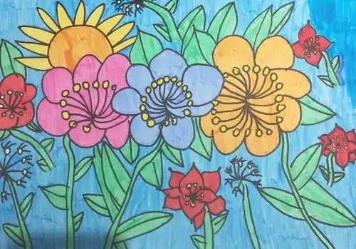 春天的色彩画简单又漂亮