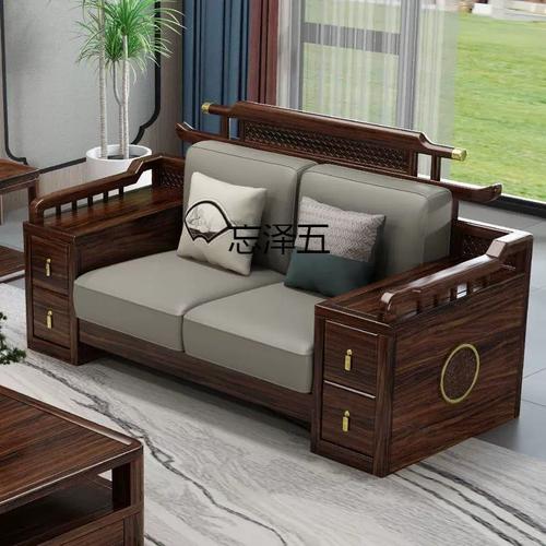 sy新中式黑檀木实木沙发组合古夷苏木禅意管帽新古典别墅客厅家具