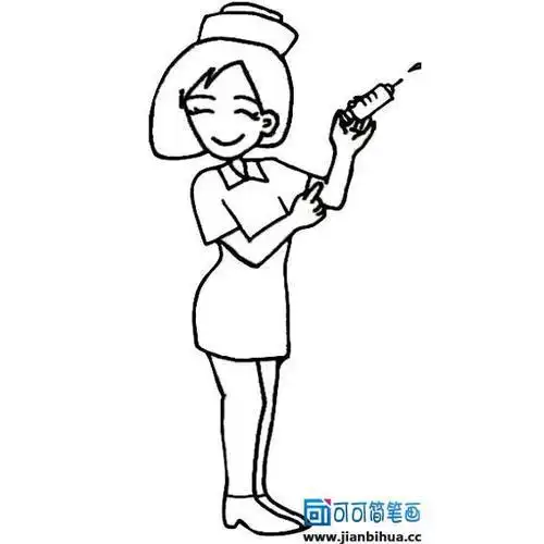 护士拿针筒的简笔画