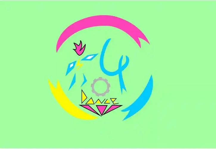 机械专业四班羽翼心脏和齿轮元素班旗图案设计