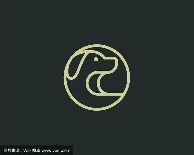 线性小狗标识设计模板狗的创意