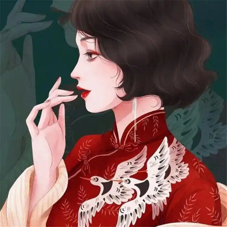 惊艳民国风女生头像 高清好看的手绘复古民国美女头像_女生动漫头像