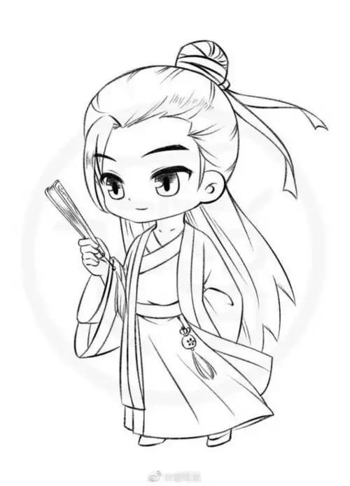 画古装女生简单q版简单动漫人物简笔画可爱q版漫画个人手绘q版人物