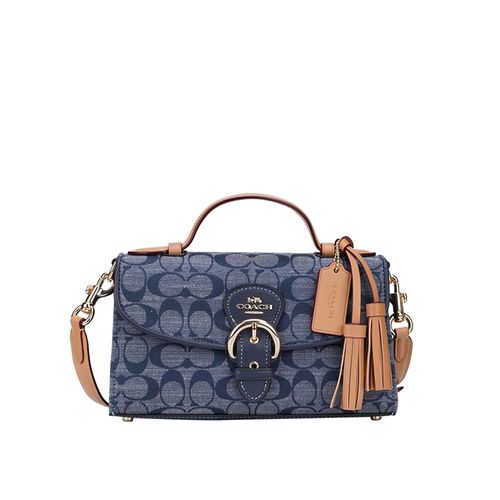 coach蔻驰女包2022年新款时尚单肩斜挎手提包牛仔布通用款女包