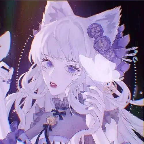 紫色qq头像二次元动漫头像女生_头像图片_扣扣乐园