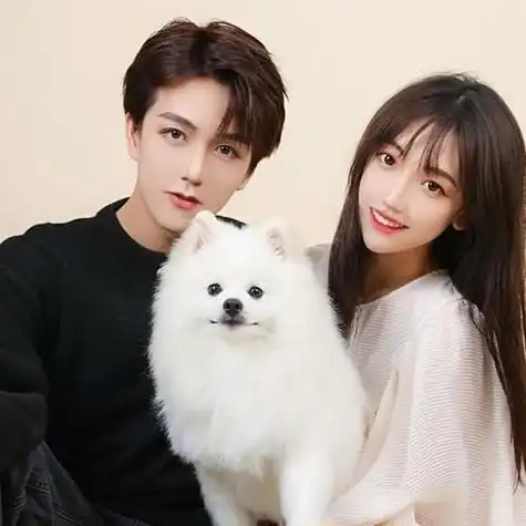 小狗狗情侣亲密自拍照头像