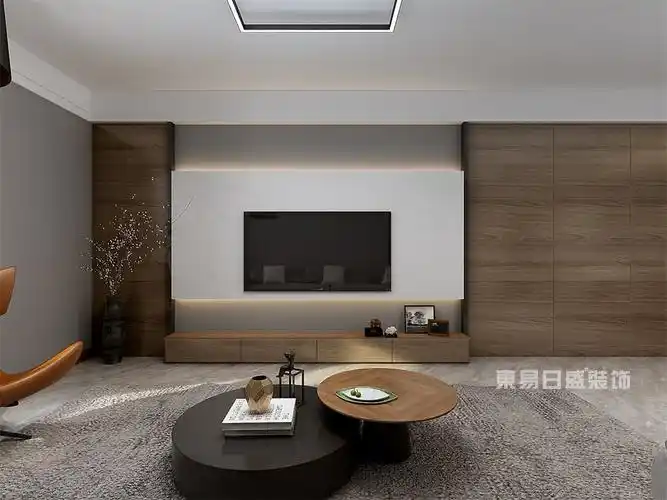 四居室现代简约客厅电视背景墙效果图效果图