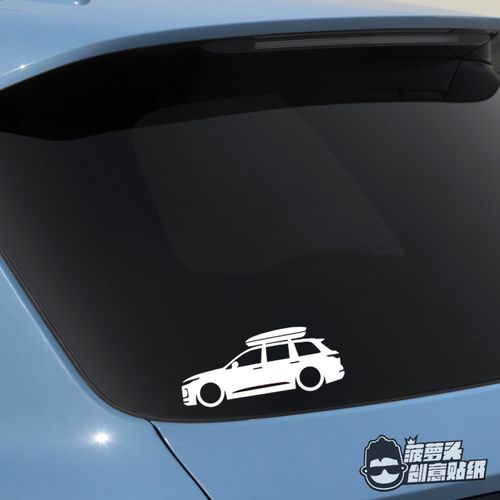 理想one改装低趴车身侧面剪影车贴 旅行箱贴花 越野车suv装饰车贴