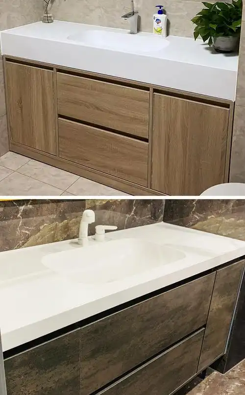 可丽耐一体盆定制美国进口杜邦台面浴室柜组合台下盆洗脸盆洗手盆12m