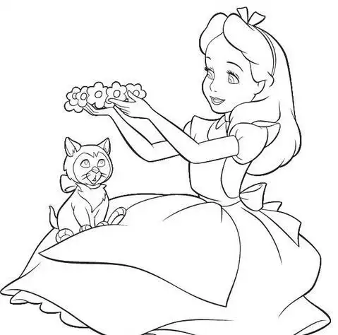 爱丽丝梦游仙境茶话会简笔画