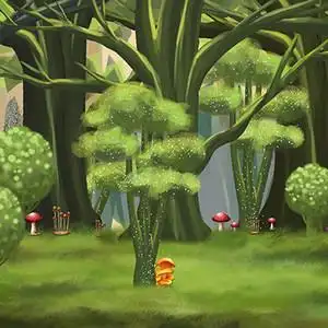 高清led大屏幕舞台背景蘑菇儿童剧原始森林童话剧虚拟静态图片