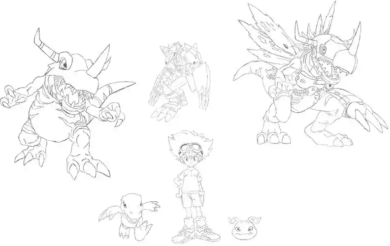 手绘一波数码宝贝致敬童年