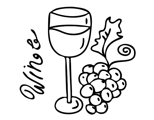 红酒填色图片饮料食物图片葡萄酒红酒酒瓶和玻璃简笔画图片香槟瓶简笔
