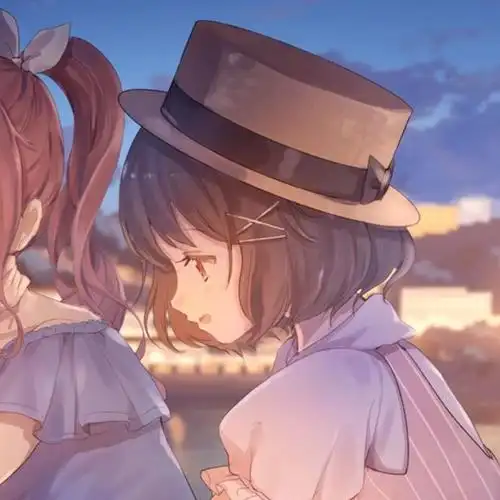 手绘少女心闺蜜双人头像