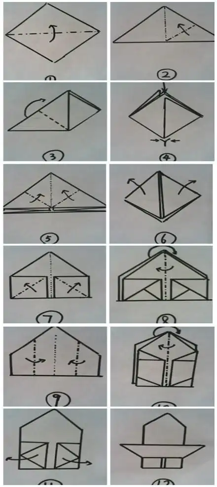 折纸元宝塔折法图解