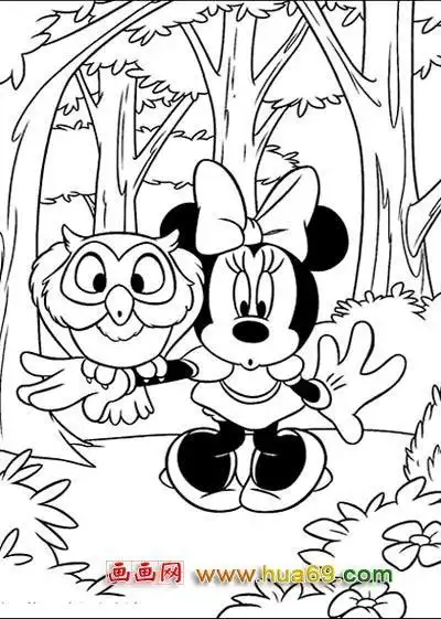 卡通简笔画美女米老鼠米妮