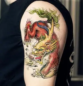 火麒麟纹身花臂