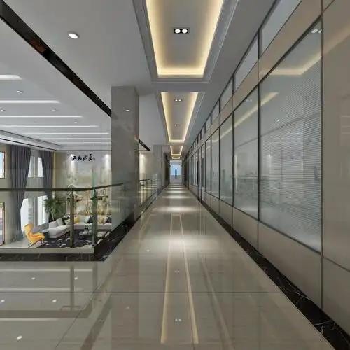 企业办公楼一楼大厅装修效果图